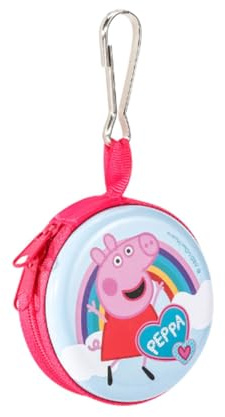 Porte-monnaie rond zippé pour fille Motif Peppa Pig 7,3 cm