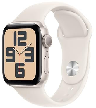 Apple Watch SE (2nd Gen) GPS 40mm Smartwatch with Starlight Aluminium Case with Starlight Sport Band - S/M. Fitness and Sleep Trackers, Crash Detection, Heart Rate Monitor, Retina Display