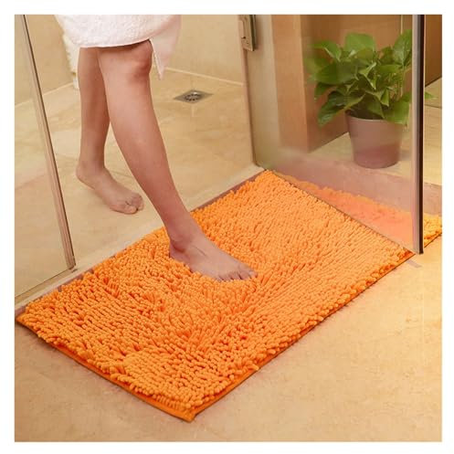 Badematte, dicker Memory-Vorleger, WC, Badewanne, Zimmer, Wohnzimmer, Tür, Badezimmer, saugfähige Fußmatten (Orange, 60 x 90 cm)