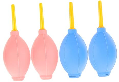 FOMIYES 4 Stück-pack Gummi Luftgebläse für Wimpernverlängerungen Sanft zum Trocknen von Wimpernkleber und Haut Blau/rosa