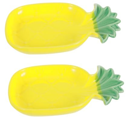 GREENADSCAPE 2stücke Keramik Schüsseln Ananasform Für Kleintiere Futter Und Wassernapf Für Hamster Und Kaninchen rutschfest Und Leicht Zu Reinigen Zubehör Für Haustierliebhaber