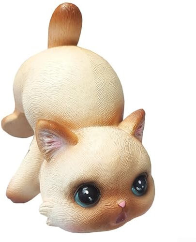 SPORTARC Lindas figuras colgantes de gato para macetas, piezas de acento al aire libre (gato albaricoque)
