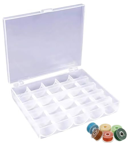 DWFEYOI Contenitore di plastica, conservazione del Filo per Cucire, conservazione delle Bobine della Macchina per Cucire,Scatola per Contenere 25 Bobine, spolette