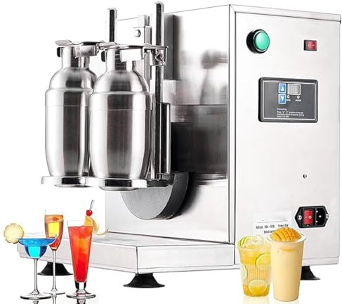Máquina automática para batir té con leche, doble estación, batidora eléctrica de acero inoxidable para té con leche y burbujas, bebidas, café