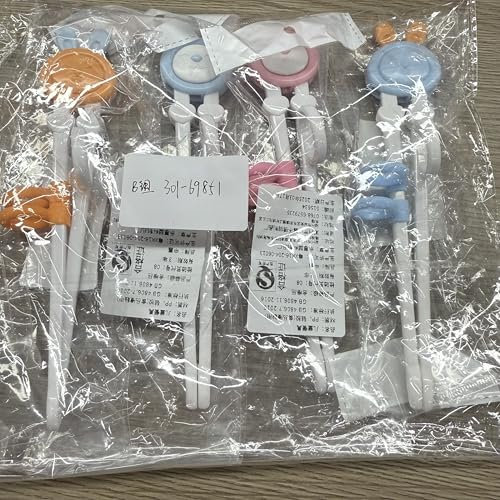 Anseom 4 Piezas Palillos Infantiles Palillos de Sushi Palillos de Entrenamiento de Aprendizaje Fáciles de Usar Palillos Chinos con Ayudantes Reutilizables para Niños y Principiantes