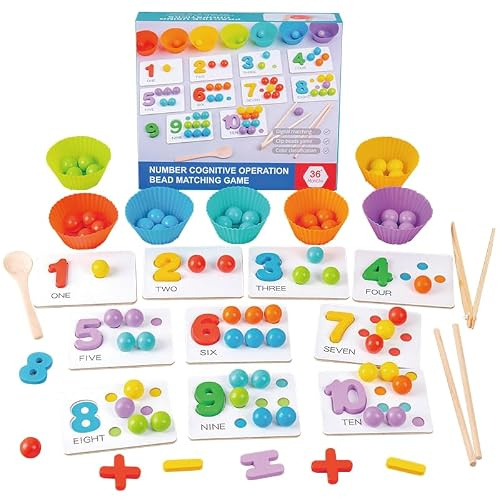 KUKUTrue® Montessori Jouet 3 4 5, Jeux Enfant 3 Ans, Jouet Garçon 4 Ans, Jeu Apprentissage, Motricité Fine, Coordination Main-Œil, Cadeau 3-5 Enfant Garçon Fille
