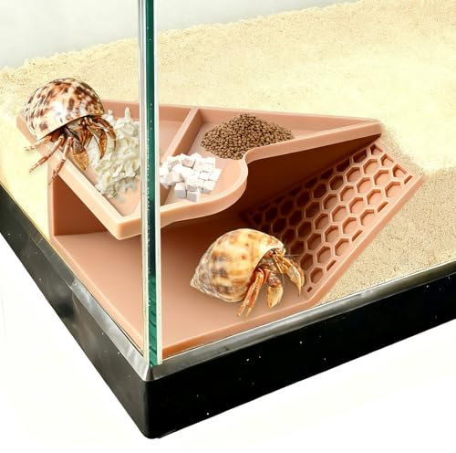 Hollima Hermit Crab Tunnel Cave Corner, Hermit Underground Crab Climbing Tank Accessories Decor Hide, Hermit Crab Lizard Chameleon Hamster Decoration Accessories Supplies Toys Ornaments-Sandy Color