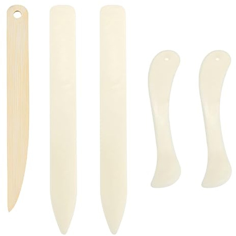 Dtoterul Falzbein für Papier Set, 5 Stück Papier Bonefolder, Falzbrett Und Werkzeug, Falzbein Aus Knochen, Binding Book Falz, Falten Falz Falzbeil, Falzen Falzmaschine Falzstift, Für Papierhandwerk