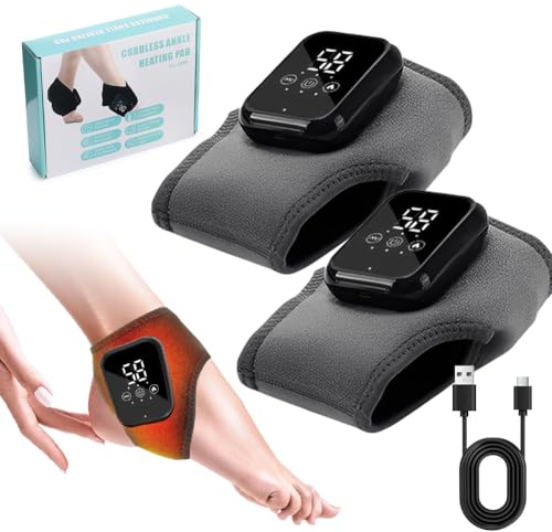 3-in-1 Fußmassagegerät, Neuropathie Massagegerät, Tragbares Fussmassagegerät Elektrisch für Achillessehnenentzündung, USB Aufladbare Knöchelmassage mit 3 Modi 5 Wärmestufen (2)