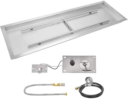 Drop-In Gas-Feuerstelle Kit | Komplettes DIY-Propan-Set mit allem Zubehör | Hohe Leistung für Außenterrasse & Hinterhof