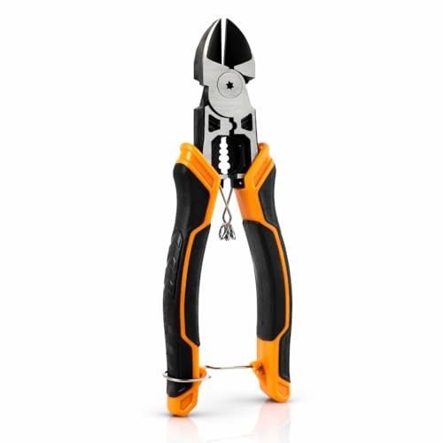 Linemans Pliers, 8 Diagonal Cutting Pliers, Combination Pliers with Wire Stripper and Crimper, Multifunction Side Cutters Pliers Heavy Duty Side Cutters Pliers, Wire Cutters Heavy Duty
