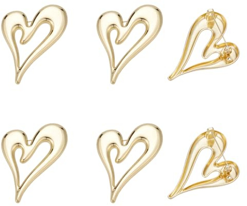 UNICRAFTALE 6 Stück Herzbrosche Aus Legierung Liebes Anstecknadel Für Hijab Valentinstags Anstecknadel Große Herzbrosche 56x41mm Für Kleidung Damen Modeschmuck Dekorationsaccessoires