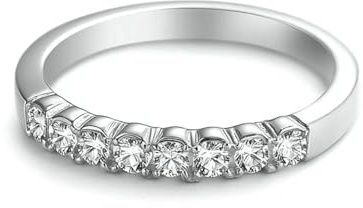 Ayoiow Vorsteckring Platin für Damen, Moissanitkein Edelstein Eternity Band Ringe für Valentinstag, Platin 950 Größe 57 (18.1)