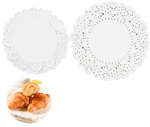 282 Stücke Weißes Spitzenpapier Tortenunterlage, 5,5 Zoll / 6,5 Zoll Klein Spitzenpapier Rund Papierdeckchen Tortenspitzen rund Weiße Spitzenpapierdeckchen für Kuchen Hochzeitsdekoration Papier