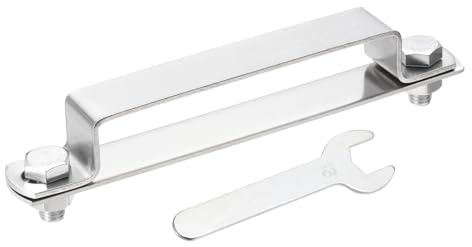 QUARKZMAN Collier En Tube Carré En U, 100x20mm Support En U En Acier Inoxydable 304 Collier De Serrage Carré Avec Plaque De Boulon Écrous Et Clé Pour Tuyaux Barre De Porte Fermée