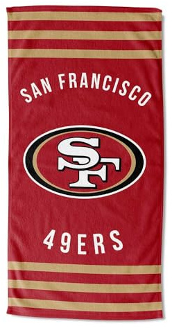Northwest NFL San Francisco 49ers Unisex-Adult Beach Towel, 30 x 60, Stripes