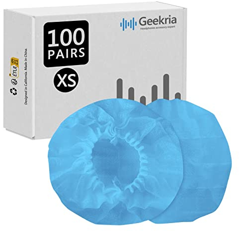 Geekria 100pairs Dehnbare Kopfhörer-Abdeckungen, Einweg-Ohrmuscheln für Telephone Headset, Office Headset, Computer Headset, Call Center Headset,Ohrpolster(1.2-2.4 inches)