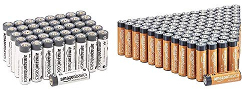 Amazon Basics Batterie industriali alcaline AA, confezione da 40 & Batterie alcaline AA 1.5 Volt, Performance, confezione da 100 (l'aspetto potrebbe variare dall'immagine)