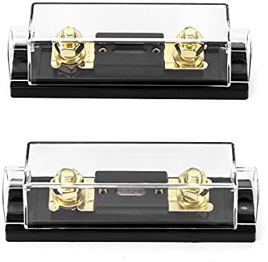 QWORK® 2 Pack ANL Fuse Holder 0/2/4 Gauge with 300 Amp ANL Fuse for Car Audio/Alarm/Amplifier