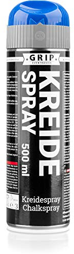 GRIP Eventbasics Kreidespray 500 ml, neonblau, mit Überkopfdüse, Sprühkreide für temporäre Markierungen
