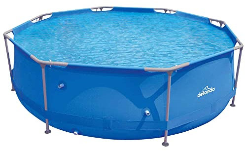 Dellonda 10ft Steel Frame Swimming Pool Round with Filter Pump, Blue - DL19