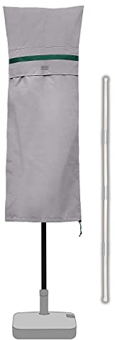 Sekey Housse de Protection pour 270cm x 460cm Parasol de Jardin Double avec Deux Hauts,100% Polyester,imperméable,Gris clair