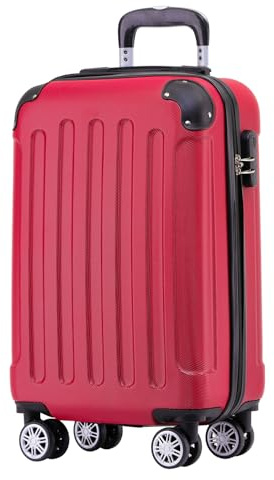 BEIBYE Zwillingsrollen Hardcase Reisekoffer Koffer Trolleys Hartschale in XL-L-M in 14 Farben (Rot, Handgepäck (55cm))