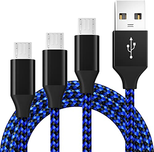 BIBTIM Micro USB Ladekabel 1M 2M 3M, USB 2.0 A-Stecker auf Micro Kabel, Micro USB Android Ladekabel Schnellladekabel 480 Mbps Datenübertragungsgeschwindigkeit