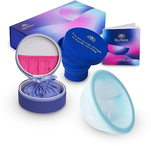 HeyHera Menstruationsscheibe Wiederverwendbar, Silikon Menstruationsscheibe, Bequeme Periodenscheibe, Einfach zu bedienen & zu extrahieren, einfach zu reinigen Wiederverwendbare Menstruationsscheibe