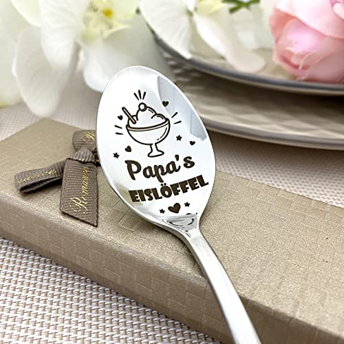 Papas Eislöffel Geschenk für Papa Graviertes personalisiertes Geschenk für das Dessert Ihres Vaters Löffel für Eis