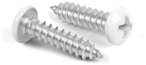 MewuDecor #8 x 1 Pan Head Wood Screws, Sheet Metal Screws Self Tapping Screws, Stainless Steel 18-8 (304), White Head, 100 PCS