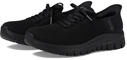 Skechers Graceful First Blush, Scarpe da Ginnastica Donna, Black Knit, 38 EU