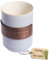 Kicura - Taza de cerámica sin asa con soporte de bambú - Taza de café de té - 350 ml - Apilable - Para café, té y otras bebidas calientes - Diseño - Regalo para familia, amigos, abuela y abuelo -