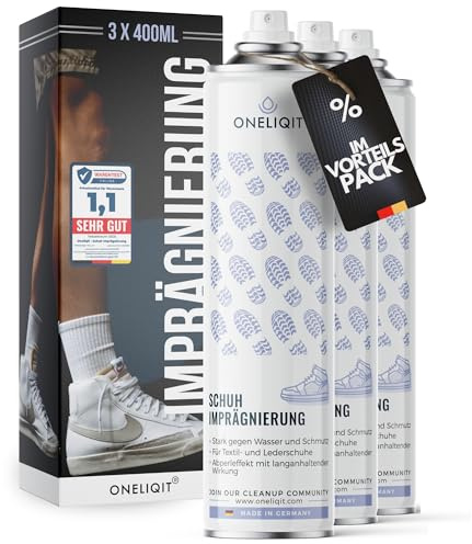 Imprägnierspray 3x400ml Vorteilspack – Premium Schutzspray für Schuhe, Sneaker, Textilien & Polstermöbel, Wildleder, Jacken & Zelte – Starker Nässeschutz & Schmutzschutz – Made in Germany