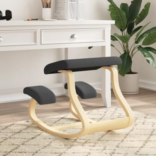 CINDERFUL Kniestuhl Schwarz 48x71x51 cm Birkensperrholz,Ergonomischer Kniesitz aus Birkenholz Für perfekte Haltung und Rückenstärkung Sessel & Stühle