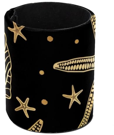 Eslifey Stifthalter, runder Stifthalter für Schreibtisch, Seesternmuschel, goldene Silhouette, Stiftebecher, Make-up-Pinselhalter, Ständer, Display, Schreibtisch, Schreibwaren, Organizer für Zuhause,
