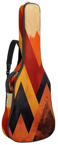 Gitarrentasche, 104 cm, doppelter verstellbarer Schultergurt, Gigbag für Akustikgitarre, Vintage-Grafik-Gitarrenkoffer, wasserdicht, Oxford-Stoff, dicker Schwamm, Vintage-Grafik, 42.9x16.9x4.7 in,