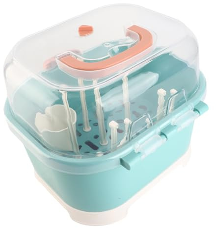 TIKATARER Flaschenregal-Trockner, Aufbewahrungsbox für Stillflaschen, Babyflaschen-Aufbewahrung, Flaschen-Wäscheständer, Babyflaschen-Aufbewahrungsorganisator, Babyflaschenhalter mit (Green)