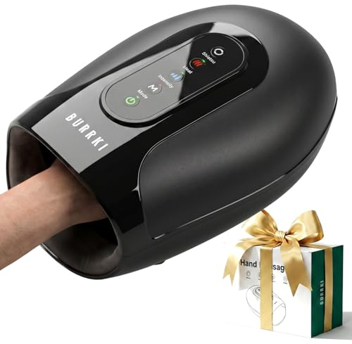Burrki Hand Massager for Arthritis and Carpal Tunnel Relief, Cordless Hand Massager with Heat & Targeted Palm Kneading Rollers Massage, Mothers Day Birthday Gifts for Mom Dad Women Men