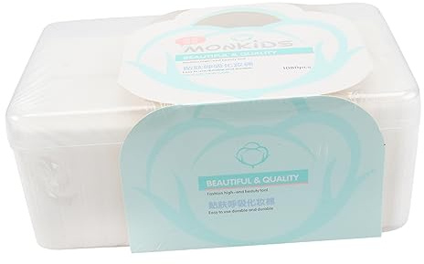 SHERCHPRY 1080 Stück Kosmetikpads aus Vliesstoff Weiß Dünne Gesichtsreinigungspads zum Einfachen Entfernen von Make Up und Nagellack für Tägliche Gesichtspflege Zufälliger Stil