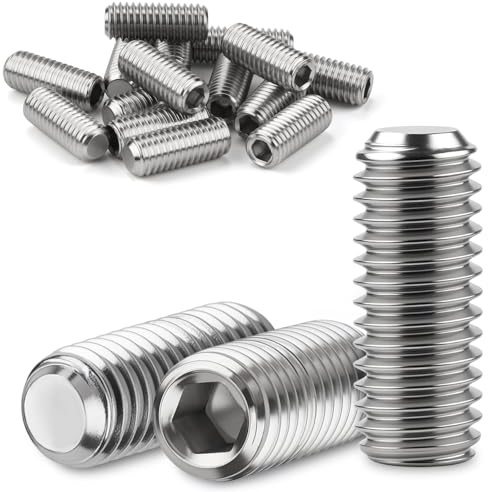 Nuts OT nuts Tornillos prisioneros M8 x 8 mm, DIN 913 304, acero inoxidable A2 V2A, tornillos prisioneros con hexágono interior y cabeza redonda cónica, tornillo hexagonal para montaje y reparación de
