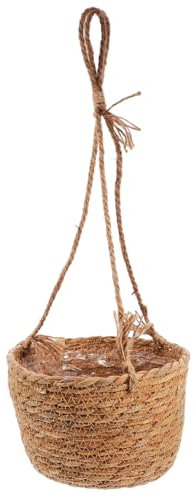 HEMOTON Fioriera Appesa Intrecciata Cestino Decorativo per Piante da Balcone per Piante Piccole per Spazi Esterni e