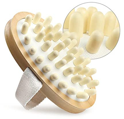 ERINGOGO Cepillo Corporal de Madera con Cojín para Masaje Spa Exfoliante Suave para Cepillado Seco y Húmedo Estimulador Linfático para Mejorar Circulación y Cuidado