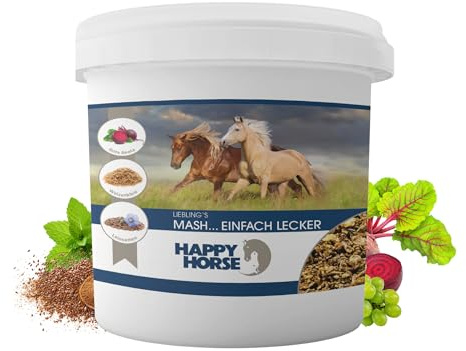 Happy Horse Lieblings Mash für Pferde | 5kg | Leckeres Mash mit Banane, Kanne Fermentgetreide & Kräutern | Verdauungsfördernd | Getreideaufgeschlossen | Ohne Aufkochen