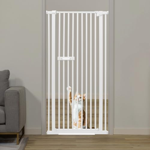 Cancelletto di sicurezza per scale senza foratura, cancelletto di blocco in acciaio al carbonio, cancelletto per cani/gatti con larghezza regolabile, cancelletto per porta con chiusura automatica