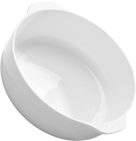 TOGEVAL Plato de Blanca Resistente al Calor con Doble Asa para Hornear Tartas Lasaña y Guisos para Servir Carnes y Verduras Diseño Duradero y Fácil Limpieza