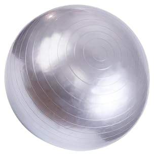 kesurpae Palla da ginnastica per allenamento, palla da equilibrio, sedia antiscivolo, anti-scoppio, sicurezza, yoga per pilates, pratica, anti-scoppio, stabilità, donna, Argento, 75 cm