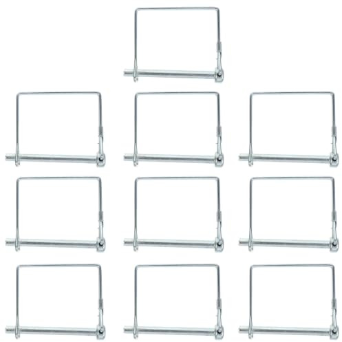 CHILDWEET 10 Pièces Goupille de Connexion Carrée en Acier Argenté Ressort, Structure Carrée pour Remorques et Remorques Bateau, Verrouillage Rapide pour Ferme et Jardin