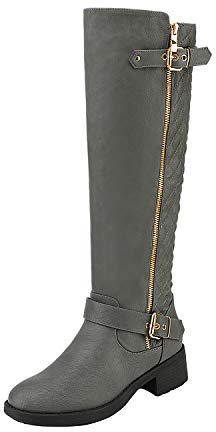 DREAM PAIRS Women's Knee High Boots | TPR outsole, Faux fur lining, Riding style, 1.6 heel, Platform