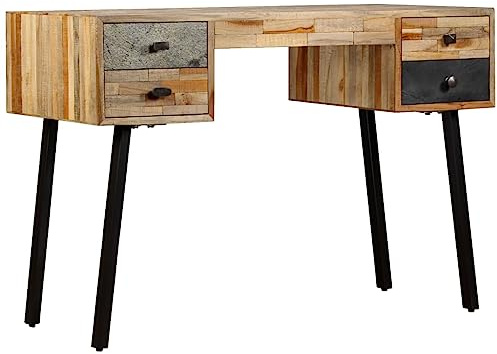vidaXL Schrijftafel 110x50x76 cm massief gerecycled teakhout